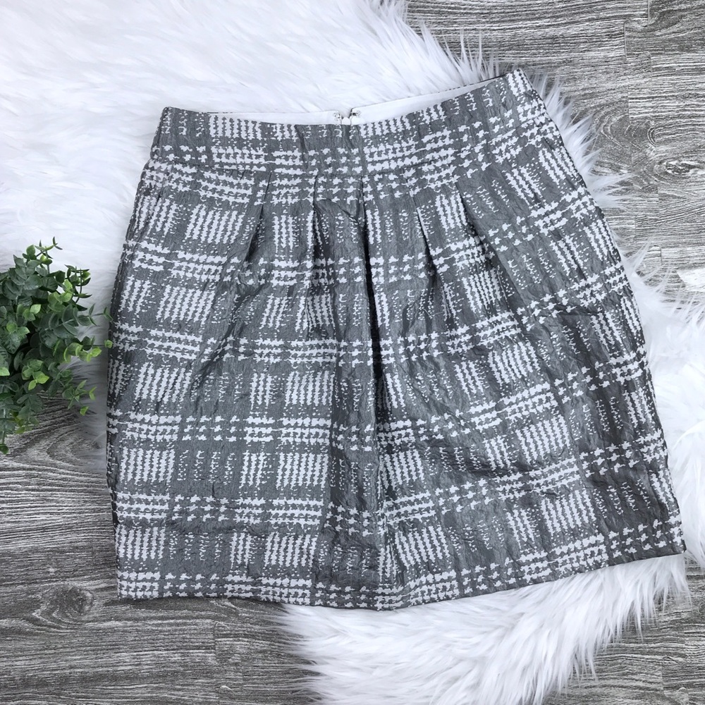 The Limited Metallic Plaid Jacquard Skirt